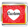 Gold Plated Valentine's Day Custom Heart Photo Italian Charms Bracelets