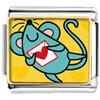  Gold  Plated Valentine's Day Blue Mouse Photo Italian  Charms   ... 