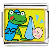 Gold Plated Leap Day Frog Stork Photo  Italian   Charms   ... 