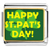 Gold Plated St. Patrick's Day Theme Photo Italian Charm With Words "happy St. Pat's Day"