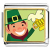 Gold Plated St Patricks Day Theme Photo Italian Charm With Leprechaun With Beer