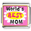 Gold Plated  Mother's  Day Theme Photo Italian Charm World's  ... 