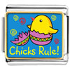 Gold Plated Cartoon Theme Photo Italian Charm Chicks Rule Easter