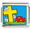 Easter Cross Yellow Photo Italian Charm