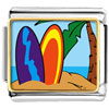 Gold Plated Travel Sand Beach Photo Italian Charm Bracelets