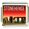 Gold Plated Landmark Stonehenge Photo Italian Charm Bracelets