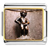 Gold Plated Landmark Pee Boy Photo Italian Charm Bracelets