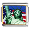 Gold Plated Travel Statue Of Liberty Photo Italian Charm Bracelets