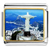 Gold Plated Travel Statue Of Christ The Redeemer Photo Italian Charm Bracelet