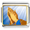 Gold Plated Religion Praying Hands Photo Italian Charm Bracelets