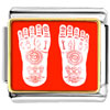 Gold Plated Religion Buddhism Footprint Photo Italian Charm Bracelets