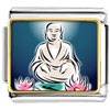 Gold Plated Religion Holy Buddha With Lotus Photo Italian Charm Bracelets