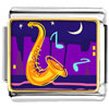  Gold  Plated Music Saxophone Photo Italian  Charm   Bracelets   ... 