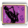 Gold Plated  Music  Saxophone Player Photo Italian Charm  ... 