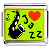 Gold Plated Music I Love Jazz Photo Italian Charm Bracelets  ... 