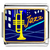 Gold Plated  Music  Jazz Trumpet Photo Italian Charm Bracelets  ... 