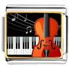 Gold Plated Music  Piano  And Cello Photo Italian Charm  ... 