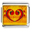 Gold Plated Music Score And Heart Photo Italian Charm  ... 