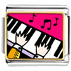 Gold Plated Music Piano Playing Photo Italian Charm Bracelets