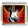 Gold Plated  Music  Electric Guitar Photo Italian Charm  ... 