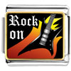 Gold Plated  Music  Theme Rock On Photo Italian Charm  ... 