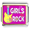 Gold Plated Music Theme Girls Rock Photo Italian Charm Bracelets