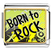 Gold Plated Music Theme Born To Rock Photo Italian Charm Bracelets