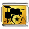 Gold Plated  Music  Theme Band Instrument Photo Italian Charm  ... 
