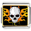 Gold Plated  Music  Theme Horror Skull Photo Italian Charm  ... 