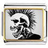 Gold Plated  Music  Theme Horror Skull Man Photo Italian Charm  ... 