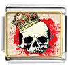 Gold Plated  Music  Theme Skull And Blood Photo Italian Charm  ... 