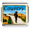 Gold Plated  Music  Theme Country Scene Photo Italian Charm  ... 
