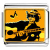 Gold Plated  Music  Theme Country Singer Photo Italian Charm  ... 