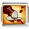Gold Plated  Music  Theme Cowboy Photo Italian Charm Bracelets  ... 