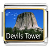 Gold Plated Landmark Devils Tower Photo Italian Charm Bracelets