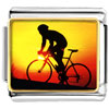 Gold Plated Sports Cyclocross Photo Italian Charm Bracelets