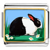 Gold Plated Wildlife Dutch Rabbit Photo Italian Charm Bracelets
