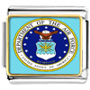 Gold Plated Phrase Seal Of The Us Air Force Photo Italian Charm Bracelets