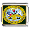 Gold Plated Phrase Army Seal Photo Italian Charm Bracelets