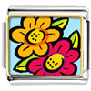 Hand   Painted  Flowers Photo Italian Charm
