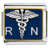 Silver Tone Registered Nurse Rn Caduceus Photo Charm Photo Italian Charm