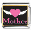 Pink Heart White Wings &amp; Mother Italian Charm