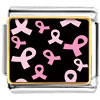 Black With Pink Ribbons Italian Charm