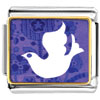 Purple Pattern With Peace Dove Photo Italian Charm