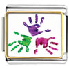 Triple Colors Handprints Photo Italian Charm