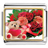  Italian Charms - Red Heart Rose And Love Bear Photo Italian Charm