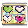  Italian Charms - Four Beautiful Hearts Photo Italian Charm