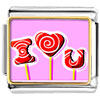 Red I Love You Lollipop Photo Italian Charm
