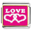 White Love And Two Hearts Photo Italian Charm