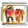 Lovely Big And Small Monkey With Red Heart Photo Italian Charm